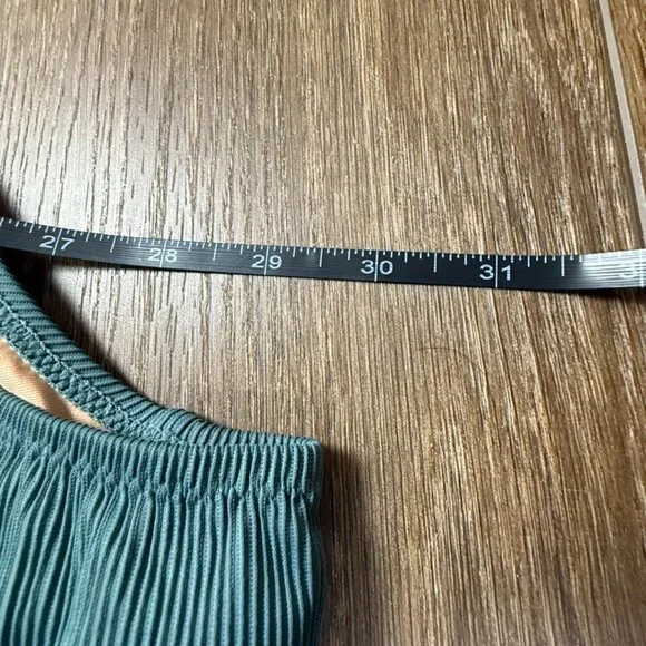 J. Crew Ribbed Square-Neck One-Piece Swimsuit Teal Size 22 NWT Summer Beach - Picture 5 of 11